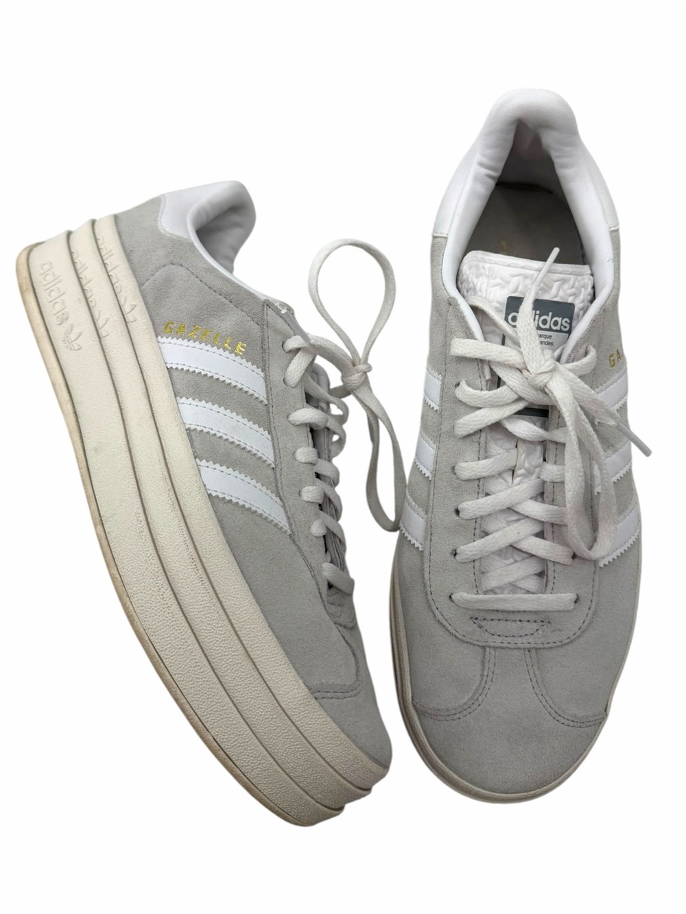 Adidas Gazelle Bold Grey Cloud White Sneakers Size 9.5 Womens